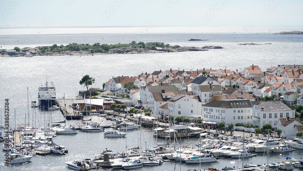 City overview with a port by the sea City overview with a port by the sea