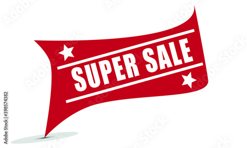 RED BANNER FLAG SUPER SALE WITH STARS
