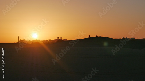 Landscape on desert during sunset