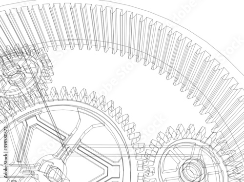 gears on a white