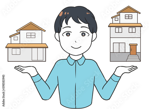 2階建てと3階建てを比較　男性