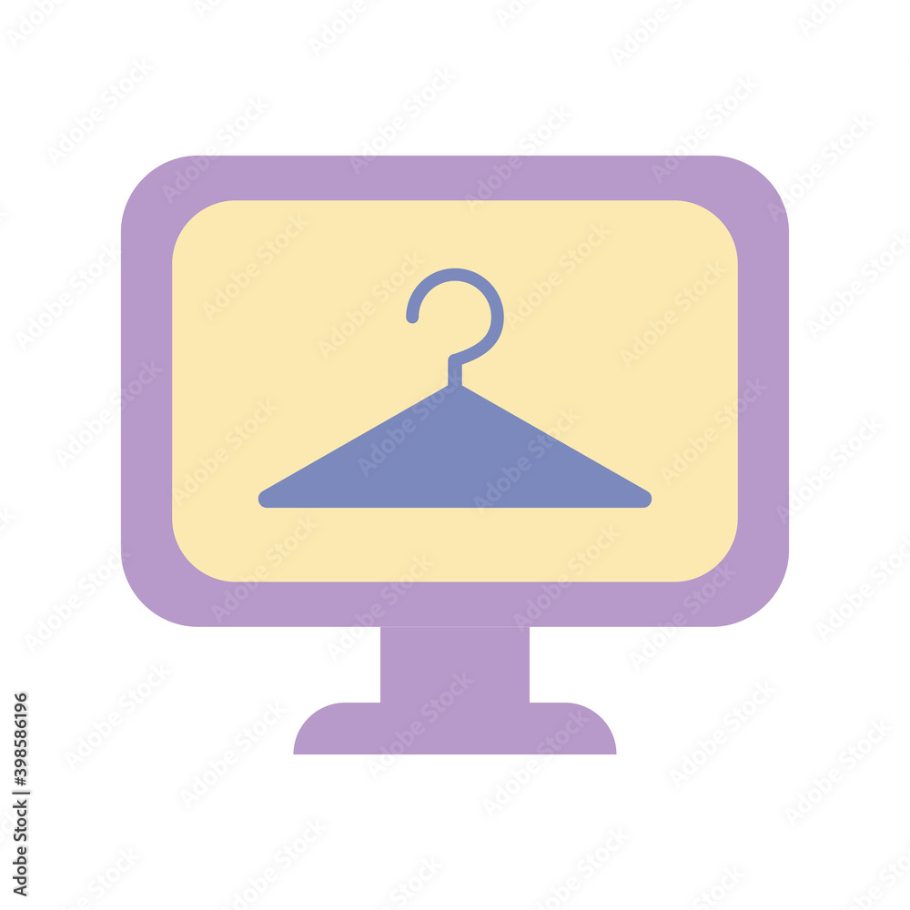 screen with purple color and one symbol of clothes hanger in the middle of it screen with purple color and one symbol of clothes hanger in the middle of it