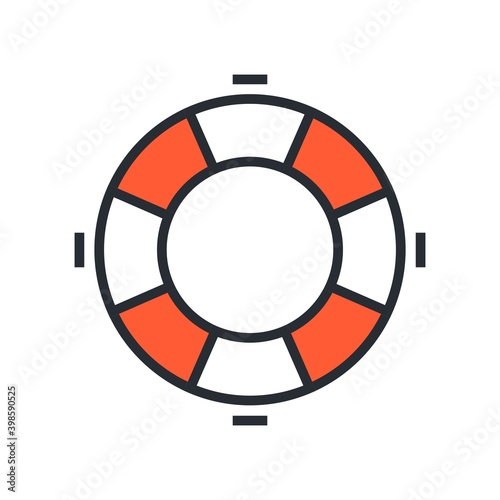 Lifebuoy icon. Internet, web safety sign.