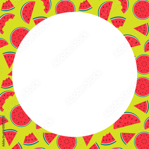 Summer Sale concept Background. Watermelons. Vector Illustration EPS10. Square Template for social networks and messengers on white background.