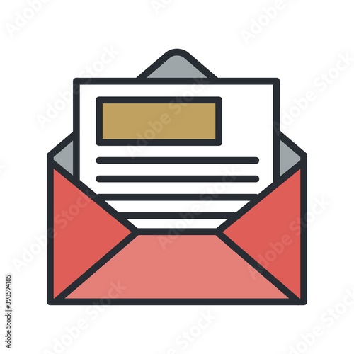 Opened email envelope icon for web and mobile applications.