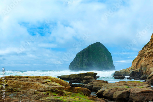 Haystack Rock at Cape Kiwanda on Oregon Coast