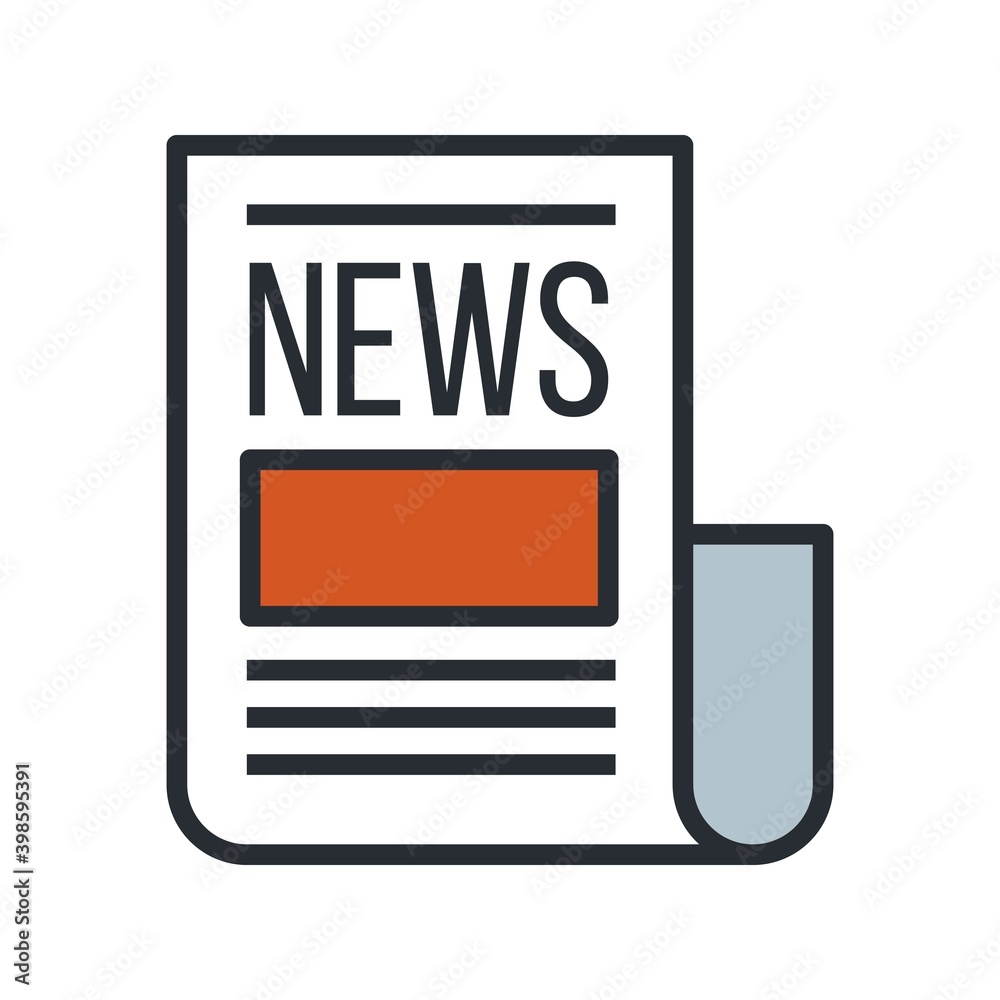 Newspaper icon in flat design style. Vector illustration. Newspaper icon in flat design style. Vector illustration.