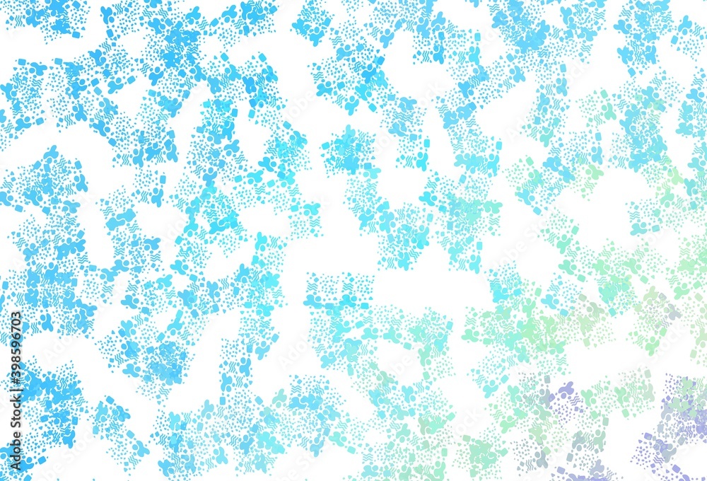 Light Blue, Green vector pattern with random forms. Light Blue, Green vector pattern with random forms.