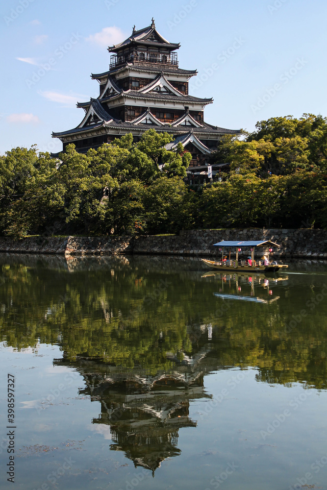 reflection of Japanese castle reflection of Japanese castle