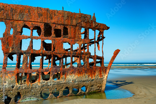 Peter Iredale Ship Wreck at Low Tide photo