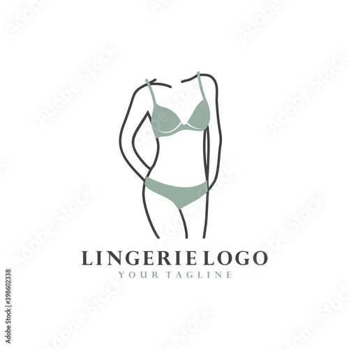 Women fashion logo design template. Lingerie emblem
