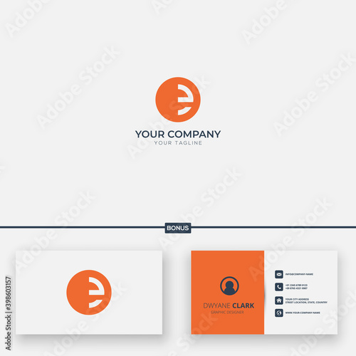 circle commerce logo letter E logo design