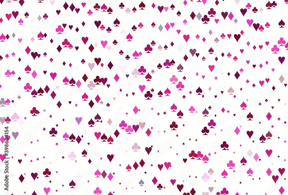 Light Pink vector template with poker symbols. Light Pink vector template with poker symbols.
