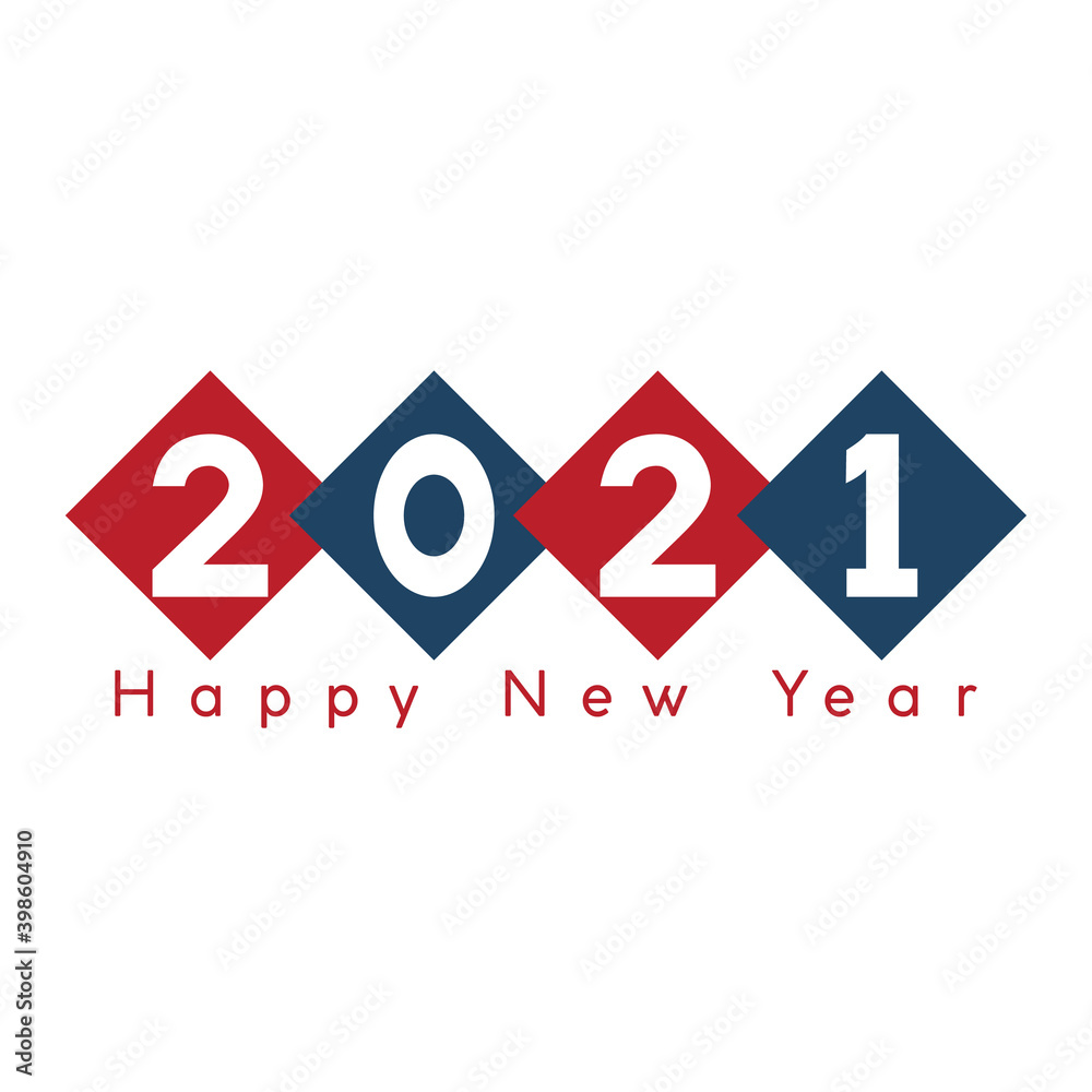 Creative concept of 2021 Happy New Year posters set. Design templates with typography logo 2021 for celebration and season decoration.