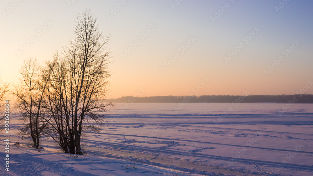 Sunset over the river Volga, Samara, Russia. Sunset over the river Volga, Samara, Russia.