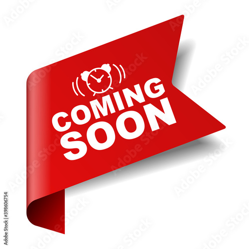 red vector illustration banner coming soon