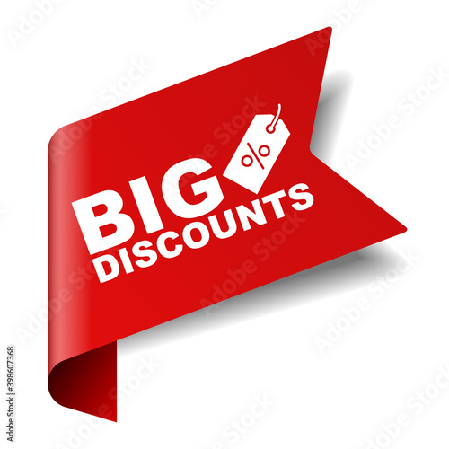 red vector illustration banner big discounts
