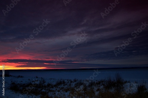 Sunrise over the fields 

