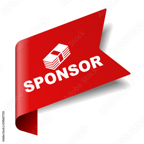 red vector illustration banner sponsor