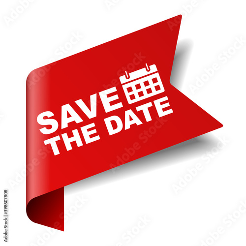red vector illustration banner save the date