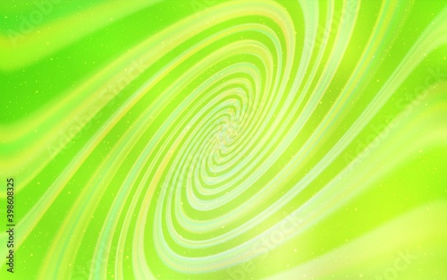 Light Green, Yellow vector layout with cosmic stars.