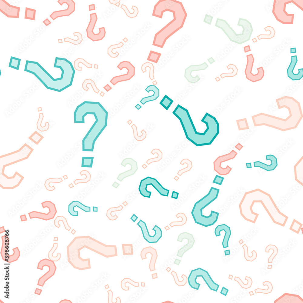 Quiz seamless pattern. Question marks, doubt, faq Quiz seamless pattern. Question marks, doubt, faq