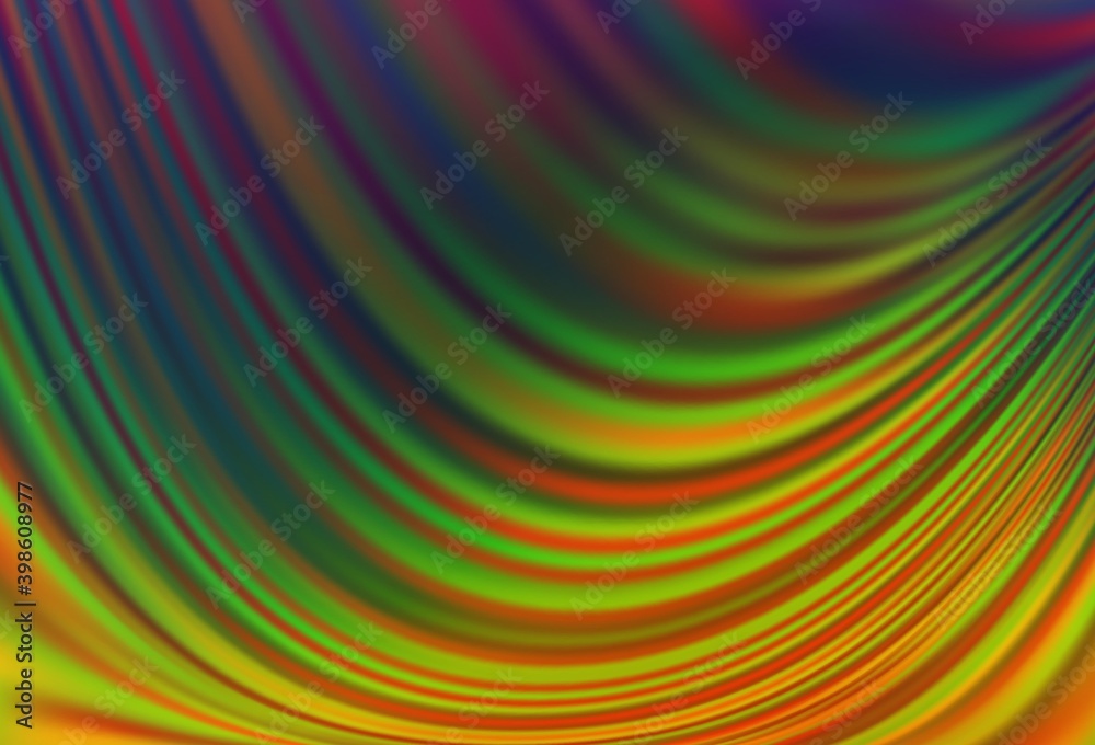 Dark Multicolor, Rainbow vector template with liquid shapes.