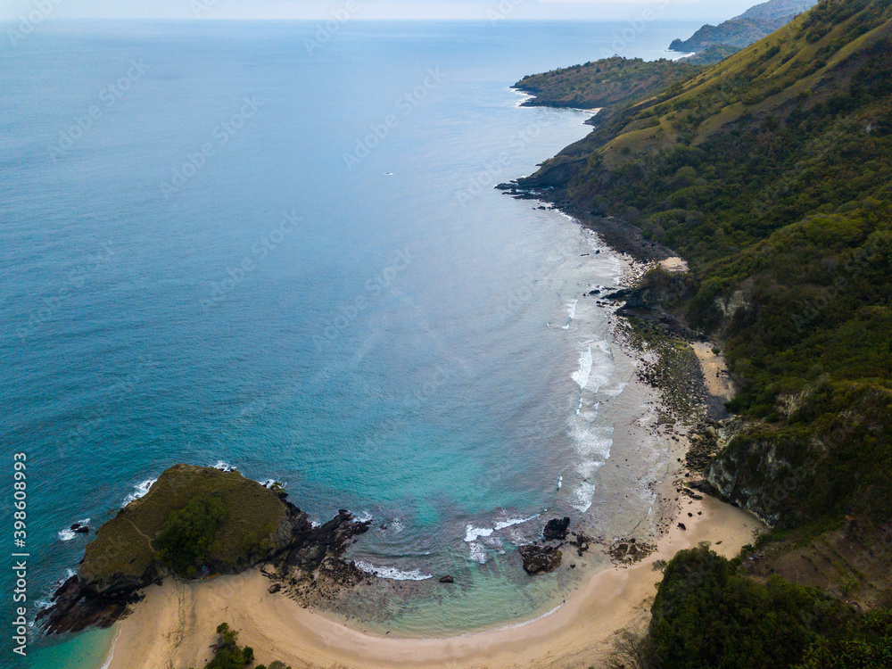 Obraz premium Koka beach Flores Island in Indonesia drone view 