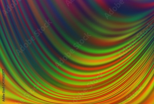 Dark Multicolor  Rainbow vector template with liquid shapes.