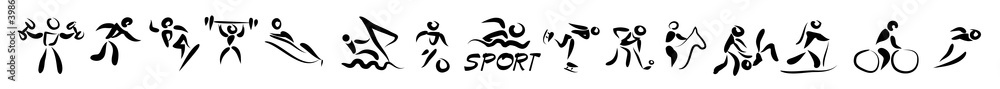 Athletes symbols. Sport icons. Vector illustration Athletes symbols. Sport icons. Vector illustration