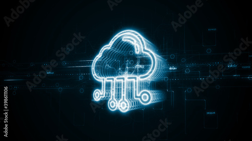 Cloud computing concept. Business, technology, internet and networking concept. 3d illustration