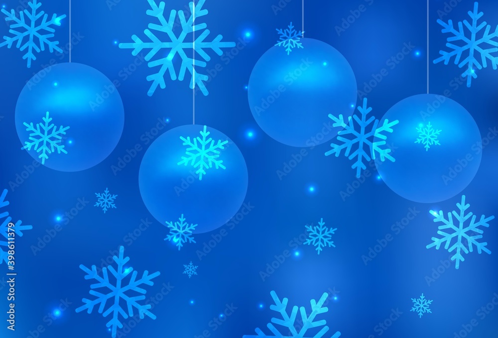 Light BLUE vector layout in New Year style. Light BLUE vector layout in New Year style.