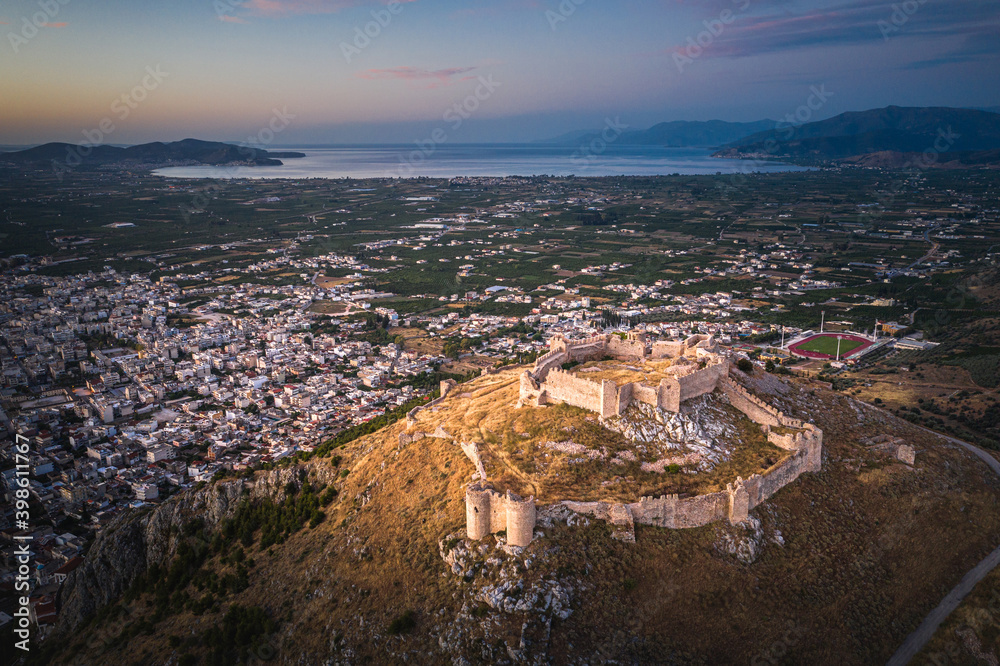 The castle on Larissa Hill, located near the town of Argos, Greece