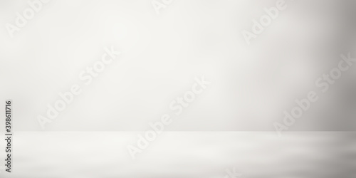 Gray studio room backdrop. White and grey Empty copy space banner design background.