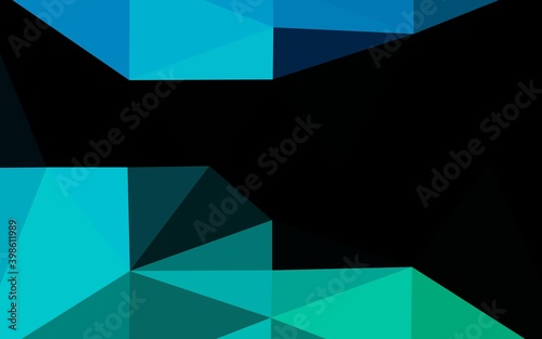 Light Blue, Green vector abstract polygonal texture. An elegant bright illustration with gradient. Completely new template for your business design. © Dmitry
