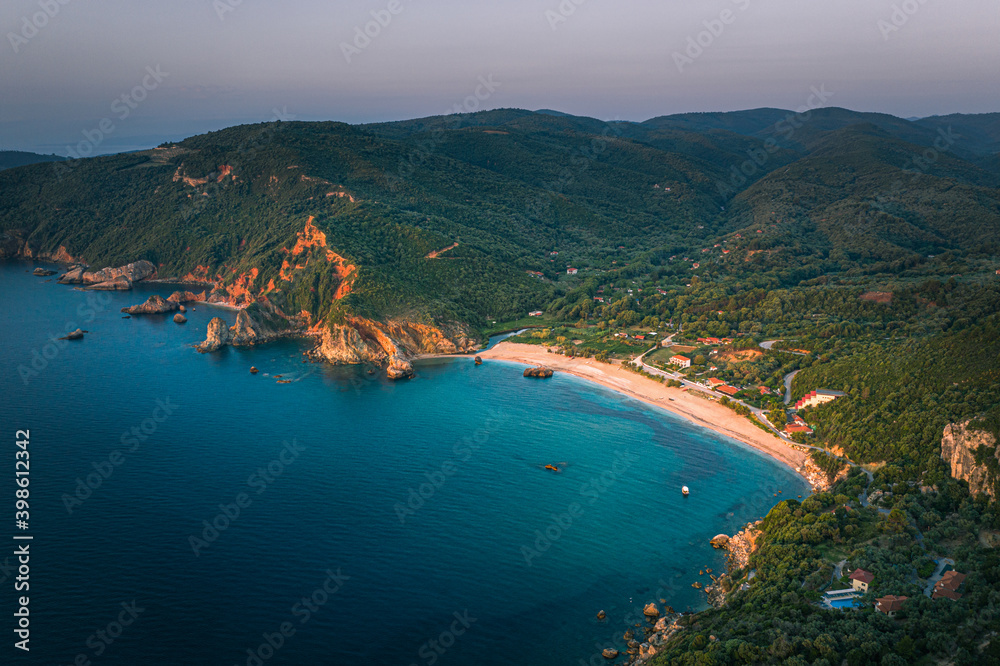 Obraz premium Paralia Paltsi, Magnisia, Greece aerial view