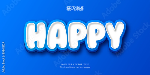 Happy text, cartoon style editable text effect