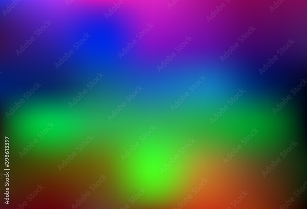 Dark Multicolor vector glossy abstract background.