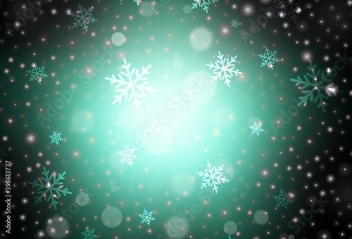Dark Green vector pattern in Christmas style.