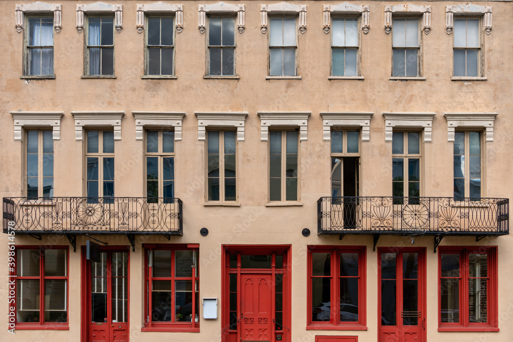 Obraz premium Front view of building facade