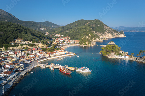 Parga city, Preveza, Greece aerial view of the city photo