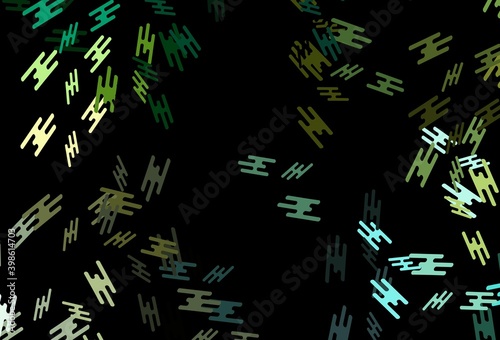 Dark Green, Yellow vector pattern with narrow lines.