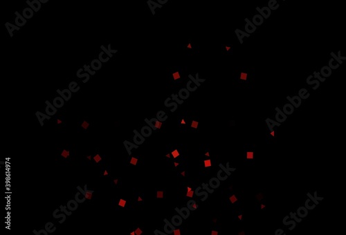 Dark Red vector background with triangles, circles, cubes.