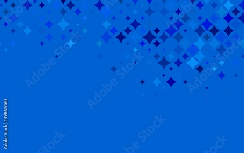Fototapeta Naklejka Na Ścianę i Meble -  Light BLUE vector layout with bright stars. Modern geometrical abstract illustration with stars. The pattern can be used for websites.