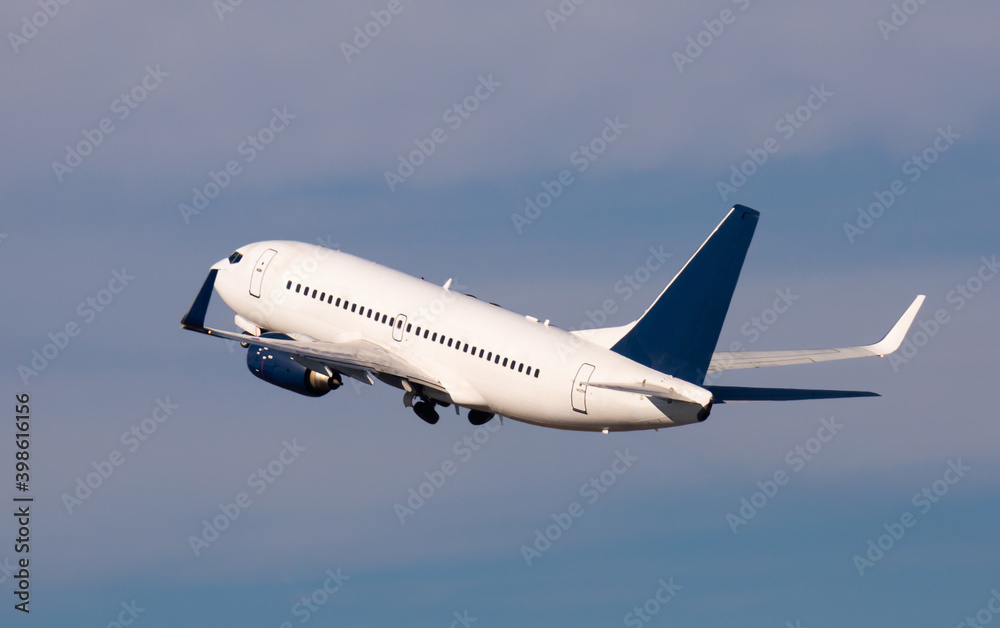 Fototapeta premium Airplane takes off from airport. High quality photo