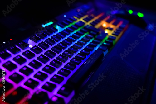 colorful rainbow gaming computer keyboard