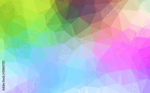 Light Multicolor, Rainbow vector shining triangular pattern. Modern geometrical abstract illustration with gradient. New texture for your design.