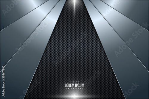 Metallic of dark blue with carbon fiber texture technology background.
