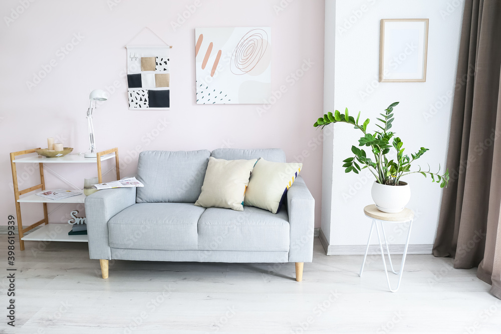 Interior of modern room with sofa Interior of modern room with sofa