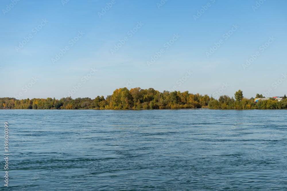 Natural landscape with views of the Angara river Natural landscape with views of the Angara river